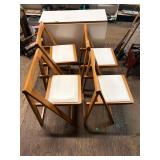 Drop Leaf Table and 4- Folding Chairs