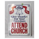 Metal Church Advertising Sign 24'ï¿½34'