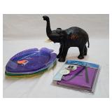 (4)Fish Plates, Leather Elephant, New Stencils