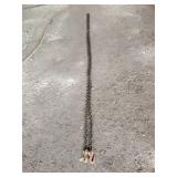 9/32' chain with 2 hooks, approximately 15' long