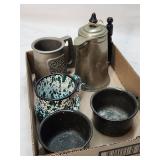 Antique Cup Lot Including Coffee Pot