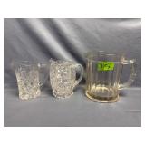 (3) Assorted Glass Pitchers 5ï¿½, 5ï¿½, 6.25ï¿½