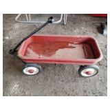 Vintage red metal wagon