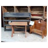 Wooden Decor Lot Shelf, Bench, Stool