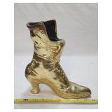 Victorian Metal Boot Vase 9'H