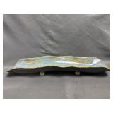 Rustic Ceramic Tray with a Ruffled Edge and