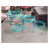 Painted swinging metal plant stand