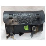 Motorcycle Leather Eagle Handlebar Bag 9.5'W