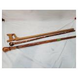 (3) Vintage Wooden Canes