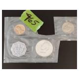3- Mint Coins 1964, Penny, Nickel, Jefferson Half