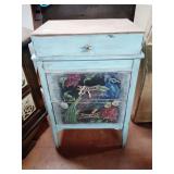 Painted nightstand 2 drawers, top opens up for
