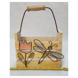Decorative Wooden Crate Basket 10.5'H