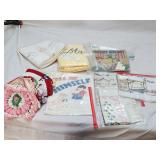 Vintage Linen Lot Including Embroidery