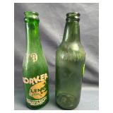 (3) Green Pop Bottles - Korker ï¿½ Unmarked