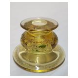 Vintage Yellow Depression Glass Candle Holder