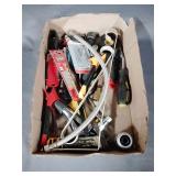 Flat of assorted tools and hardware