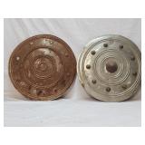 (2) 18'D Vintage Metal Shields