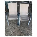 2- Patio Chairs ,Metal Frame with Mesh Seats