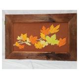 70s Autumn Leaf Crewel Embroidery 30'ï¿½19'