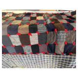 Vintage Knotted Quilt 69ï¿½x84ï¿½ has been repaired