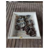 Tray of chain, pins, clevises