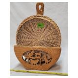 Vintage Wood Plate Holder Rack