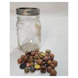 Clay Marbles and Ball Jar