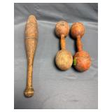 Vintage Wooden Indian Clubs/Juggling Pin 16.5ï¿½