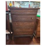 Antique Wooden Dove Tail Dresser 46.5'Hx33'Wx19'D