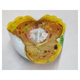 Vintage Murano Glass Bowl Flecks of Uranium 8'D