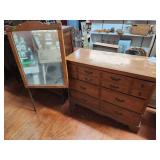 Wood Dove Tail Dresser & Mirror 42.5'Wx18'D
