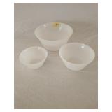 Vintage Federal Glass White Milk Glass Mixing Bows