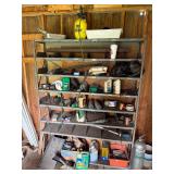 Metal Shelf 13.5'x 58'x77' and Contents