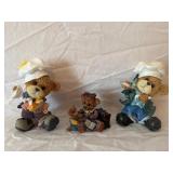 (3) Resin Bear Statues 3.5', 6', 6.5'