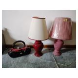 Two - Table lamps and cd player