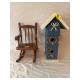 Decorative Birdhouse 14.5'  Doll Wooden Rocker