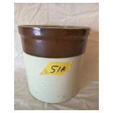 Two Tone Stoneware Crock 5.5'x5.75'