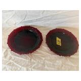 (2) Vtg. Avon 1876 Cape Cod Ruby Red Dessert Plate