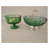 Vintage E.O. Brody Co. Emerald Green Pressed Glass