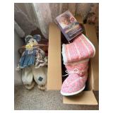 Basket 12'  Dog Toys  Stuffed Rabbit  Decor