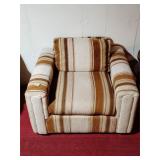 Retro Style Vintage Nubby Stripe Club Chair
