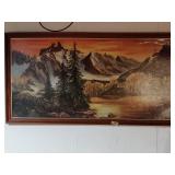 Mountain Lake Scene in Wood Frame by Parkhurst