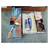 Conair hair clippers, knee brace, power massager