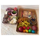 Amish Cook Book  Wine Glasses  Plastic Fruit