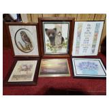 (6) Framed Pictures 10' - 12.25' wide
