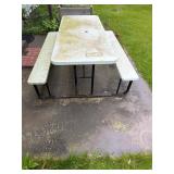 Plastic Top Picnic Table with Metal Frame 72'