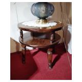 Two Tier Round Wood End Table 24'x23'