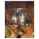 Etched glass shade touch lamp,23' tall