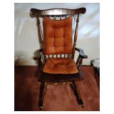 Wooden Rocker with Back & Seat Pads