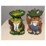 Resin Squirrel & Frog Garden Figurines 9'